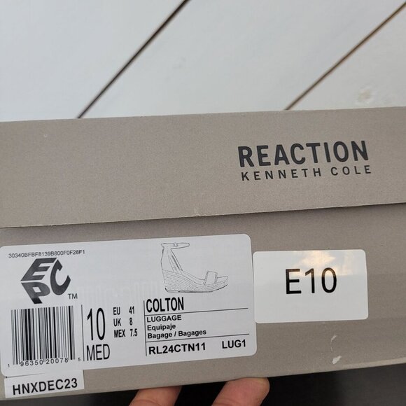 NEW Kenneth Cole Reaction Womens 10 Colton Wedge Sandals Ankle strap - Picture 9 of 9